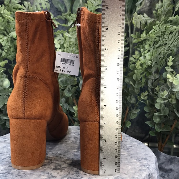 Fioni Suzy Camel Faux Suede Round Toe Zip Boots 9”H, 3”Heels WMS 8M🧡NWT&NIB🧡 - Picture 6 of 12
